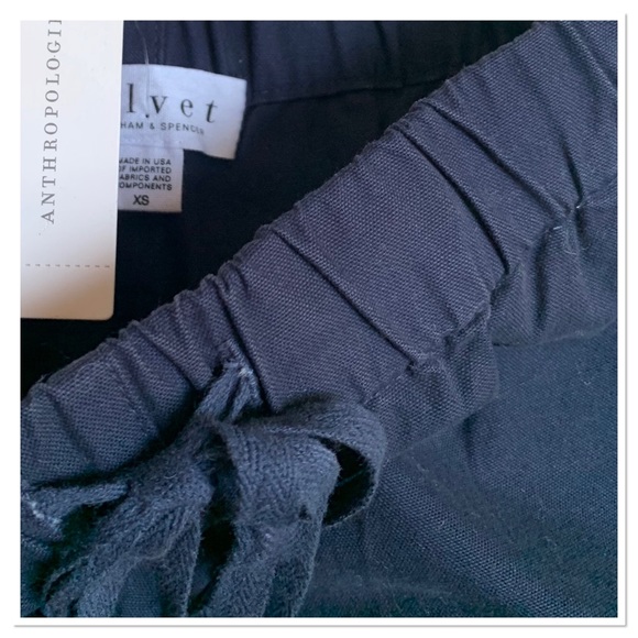 NWT Anthropologie Velvet By Graham & Spencer Coulette Cotton Pants Blue Size XS - Picture 3 of 8